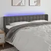 vidaXL Tête de lit à LED Gris 183x16x78/88 cm Similicuir