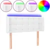 vidaXL Tête de lit à LED Blanc 203x16x78/88 cm Similicuir