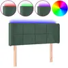 vidaXL Tête de lit à LED Vert foncé 183x16x78/88 cm Velours