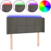 vidaXL Tête de lit à LED Gris foncé 203x16x78/88 cm Velours