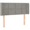 vidaXL Tête de lit à LED Gris clair 83x16x78/88 cm Velours