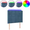 vidaXL Tête de lit à LED Bleu foncé 203x16x78/88 cm Velours