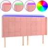 vidaXL Tête de lit à LED Rose 203x16x78/88 cm Velours