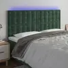 vidaXL Tête de lit à LED Vert foncé 180x5x118/128 cm Velours
