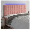 vidaXL Tête de lit à LED Rose 200x5x118/128 cm Velours