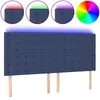 vidaXL Tête de lit à LED Bleu 160x5x118/128 cm Tissu