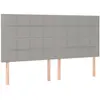 vidaXL Tête de lit à LED Gris clair 180x5x118/128 cm Tissu