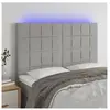 vidaXL Tête de lit à LED Gris clair 144x5x118/128 cm Tissu