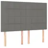vidaXL Tête de lit à LED Gris foncé 144x5x118/128 cm Tissu