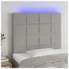 vidaXL Tête de lit à LED Gris clair 90x5x118/128 cm Tissu