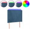 vidaXL Tête de lit à LED Bleu foncé 183x16x78/88 cm Velours