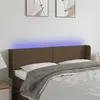 vidaXL Tête de lit à LED Marron foncé 147x16x78/88 cm Tissu