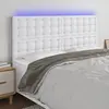 vidaXL Tête de lit à LED Blanc 160x5x118/128 cm Similicuir