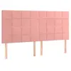 vidaXL Tête de lit à LED Rose 180x5x118/128 cm Velours