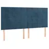 vidaXL Tête de lit à LED Bleu foncé 200x5x118/128 cm Velours