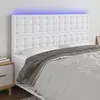 vidaXL Tête de lit à LED Blanc 200x5x118/128 cm Similicuir