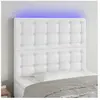 vidaXL Tête de lit à LED Blanc 100x5x118/128 cm Similicuir
