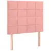 vidaXL Tête de lit à LED Rose 90x5x118/128 cm Velours