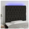 vidaXL Tête de lit à LED Noir 90x7x118/128 cm Tissu