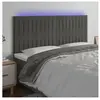 vidaXL Tête de lit à LED Gris foncé 160x5x118/128 cm Velours