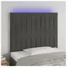 vidaXL Tête de lit à LED Gris foncé 80x5x118/128 cm Velours