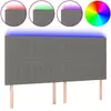 vidaXL Tête de lit à LED Gris foncé 180x5x118/128 cm Tissu