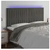 vidaXL Tête de lit à LED Gris foncé 200x5x118/128 cm Velours