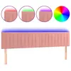vidaXL Tête de lit à LED Rose 200x5x118/128 cm Velours