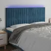vidaXL Tête de lit à LED Bleu foncé 180x5x118/128 cm Velours