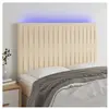 vidaXL Tête de lit à LED Crème 144x5x118/128 cm Tissu