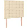 vidaXL Tête de lit à LED Crème 90x5x118/128 cm Tissu