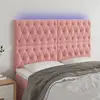 vidaXL Tête de lit à LED Rose 160x7x118/128 cm Velours