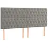 vidaXL Tête de lit à LED Gris clair 180x7x118/128 cm Velours