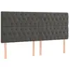 vidaXL Tête de lit à LED Gris foncé 180x7x118/128 cm Velours