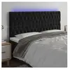 vidaXL Tête de lit à LED Noir 180x7x118/128 cm Velours
