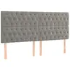 vidaXL Tête de lit à LED Gris clair 200x7x118/128 cm Velours