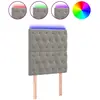 vidaXL Tête de lit à LED Gris clair 100x7x118/128 cm Velours