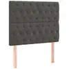vidaXL Tête de lit à LED Gris foncé 100x7x118/128 cm Velours
