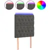 vidaXL Tête de lit à LED Gris foncé 90x7x118/128 cm Velours