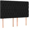 vidaXL Tête de lit à LED Noir 160x7x118/128 cm Tissu