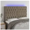 vidaXL Tête de lit à LED Taupe 160x7x118/128 cm Tissu