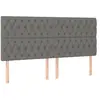 vidaXL Tête de lit à LED Gris foncé 180x7x118/128 cm Tissu