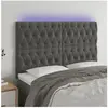 vidaXL Tête de lit à LED Gris foncé 160x7x118/128 cm Velours