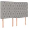 vidaXL Tête de lit à LED Gris clair 144x7x118/128 cm Tissu