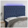 vidaXL Tête de lit à LED Bleu 144x7x118/128 cm Tissu