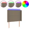vidaXL Tête de lit à LED Taupe 203x16x78/88 cm Tissu