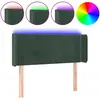 vidaXL Tête de lit à LED Vert foncé 83x16x78/88 cm Velours