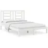 vidaXL Cadre de lit Blanc Bois de pin massif 140x190 cm
