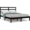 vidaXL Cadre de lit Noir Bois de pin massif 140x190 cm
