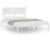 vidaXL Cadre de lit Blanc 180x200 cm Super King Bois massif